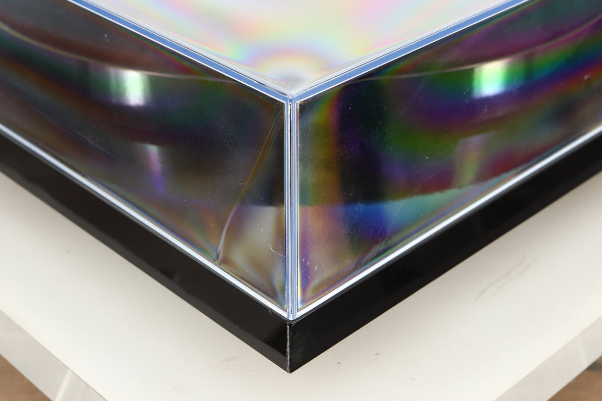 Front left corner view of a used Rega Planar 1 ECO Turntable in Black Gloss finish