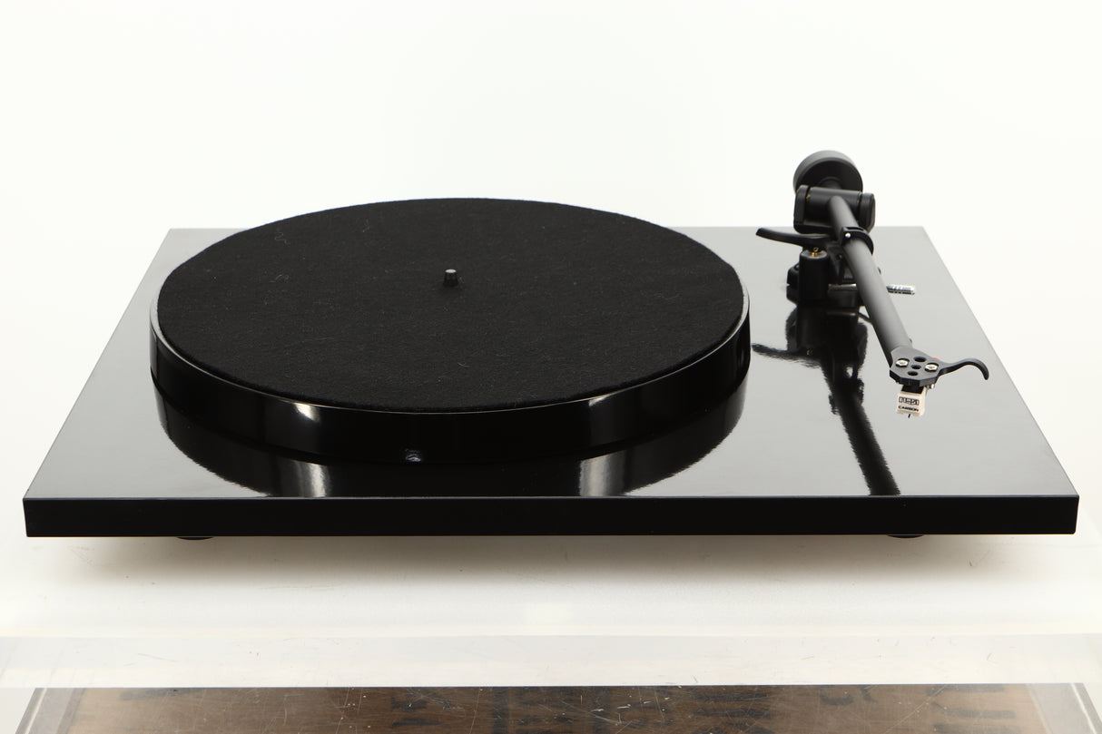 Front view of a used Rega Planar 1 ECO Turntable in Black Gloss finish