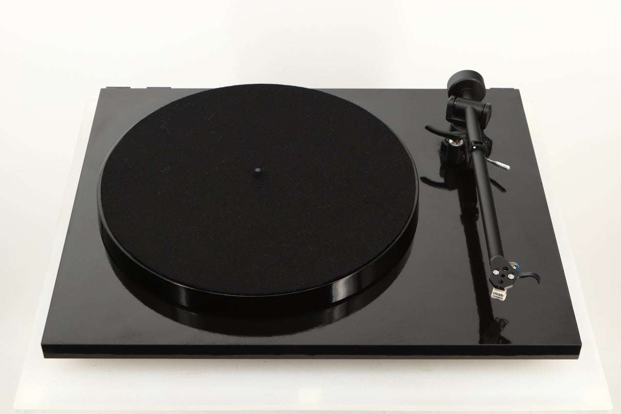 Top view of a used Rega Planar 1 ECO Turntable in Black Gloss finish
