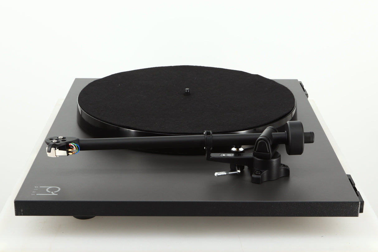 Side view of a used Rega Planar 1 Plus Turntable in Matt Black
