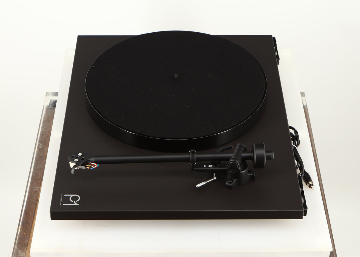 Right side view of a used Rega Planar 1 Turntable in a matt black finish