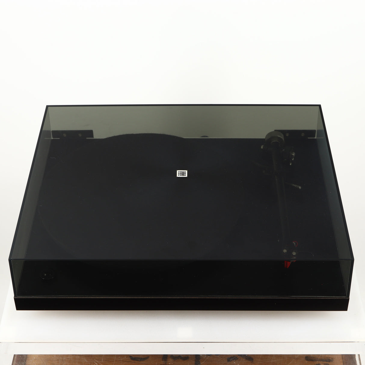Top of a used Rega Planar 3 Turntable 24V Upgraded in a black finish