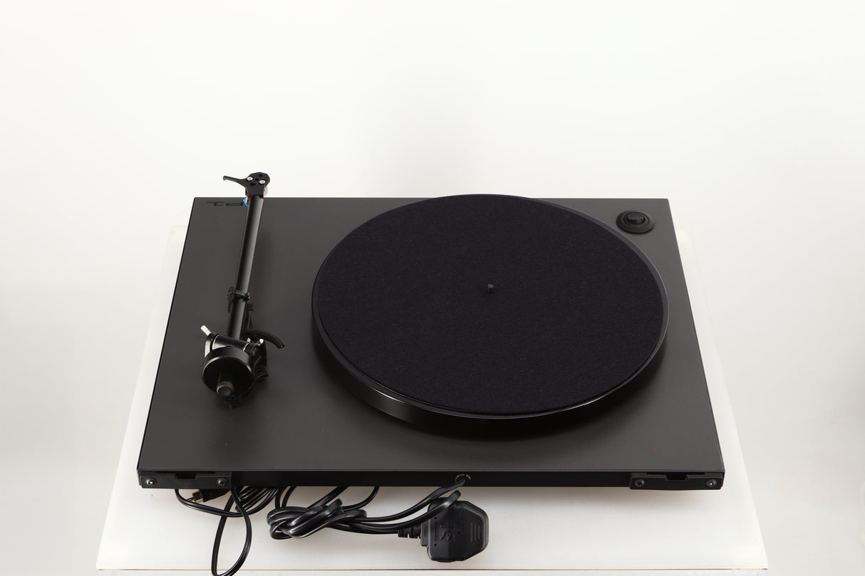 Rear view of a used Rega RP1 Turntable in a cool grey finish