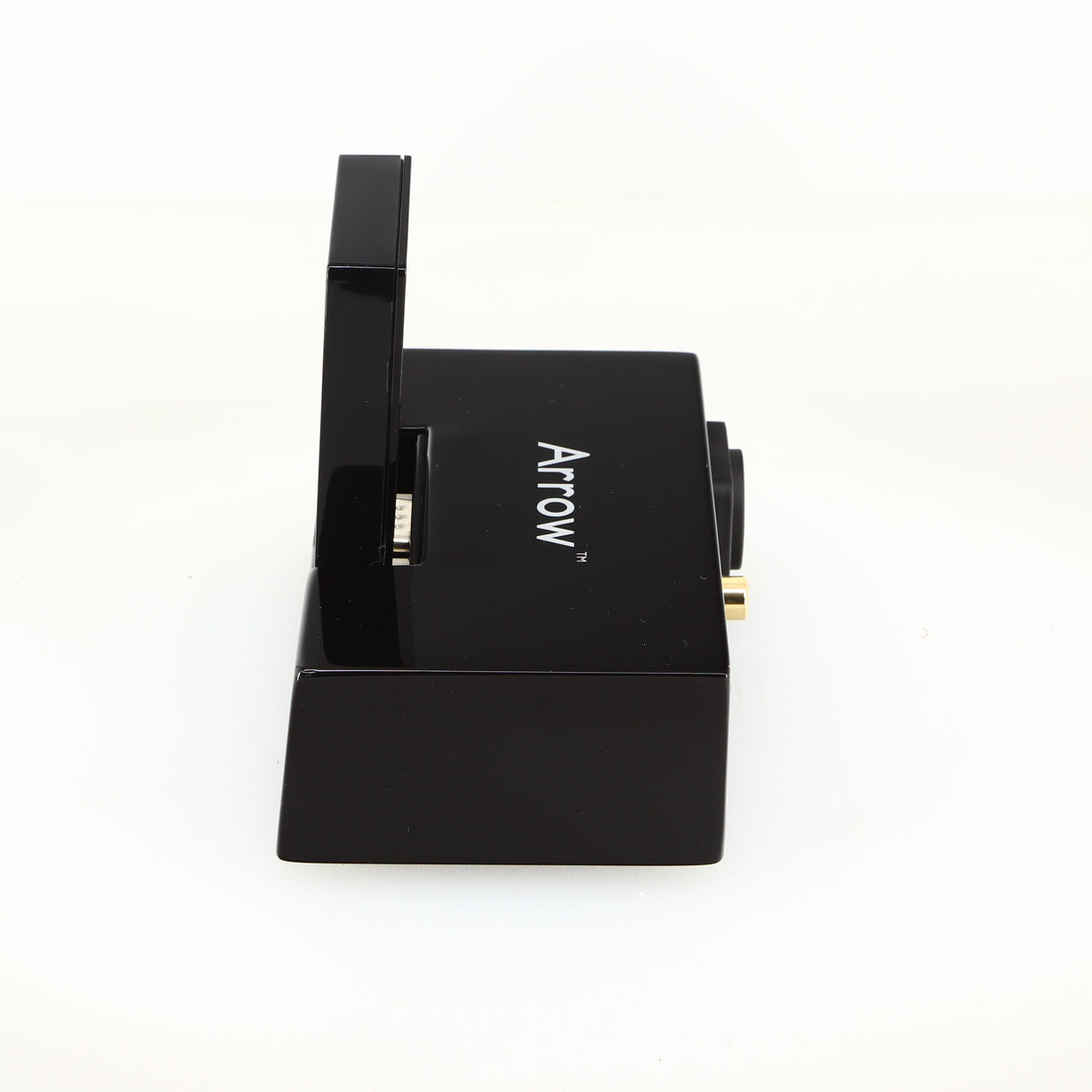Right side view of a used REL Arrow V3 Wireless Subwoofer Transmitter in a black finish