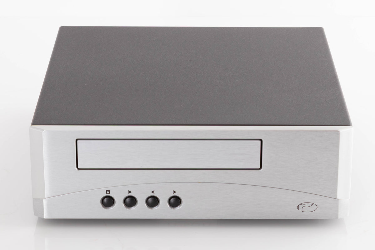 Front view of a used Resolution Opus 21 CD Compact Disc Player in a Silver finish