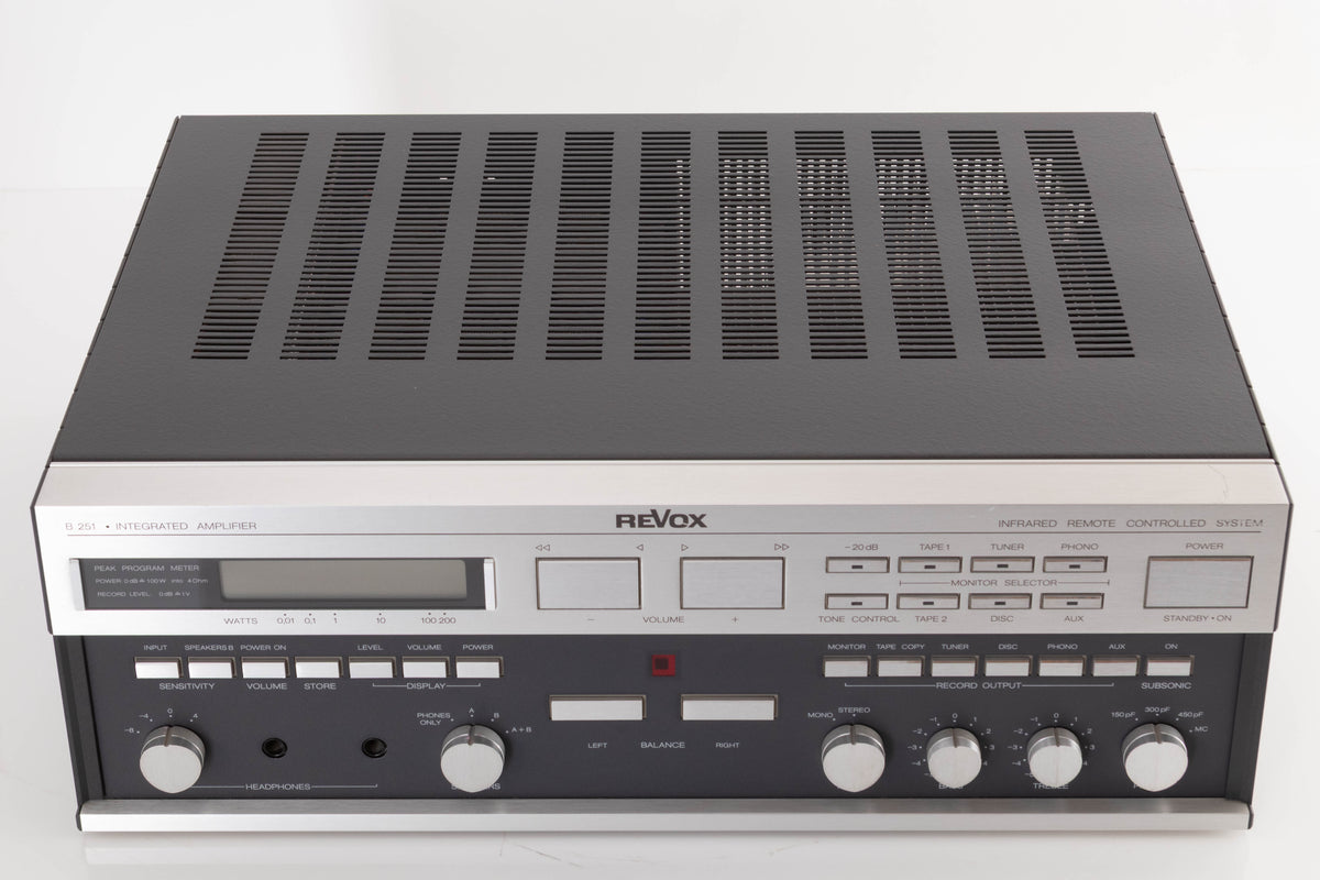 Top of a used Revox B251 Integrated Amplifier