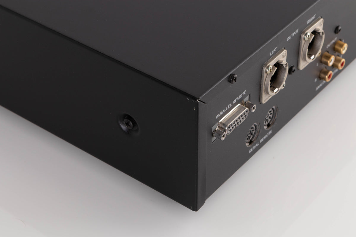 Rear right corner of a used Revox C221 CD Player in a Black finish