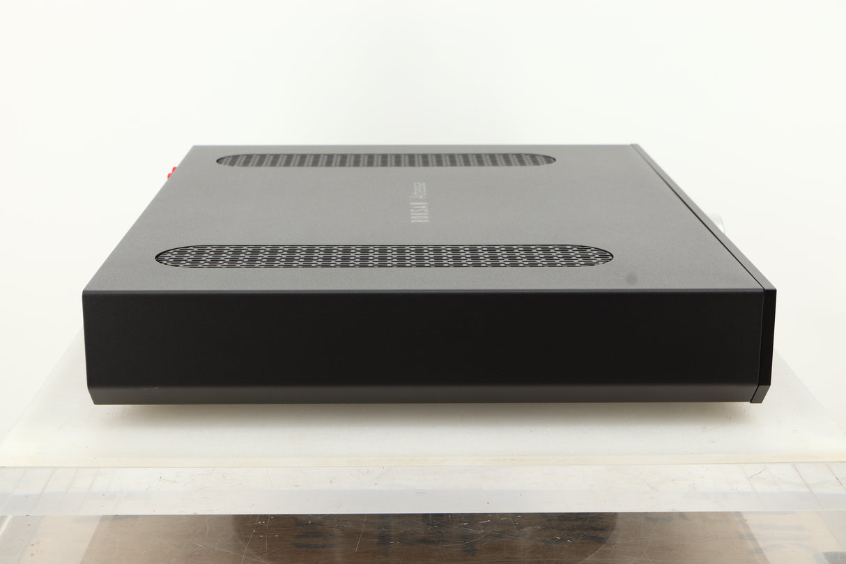 Side view of a used Roksan Attessa Integrated Amplifier in Black finish