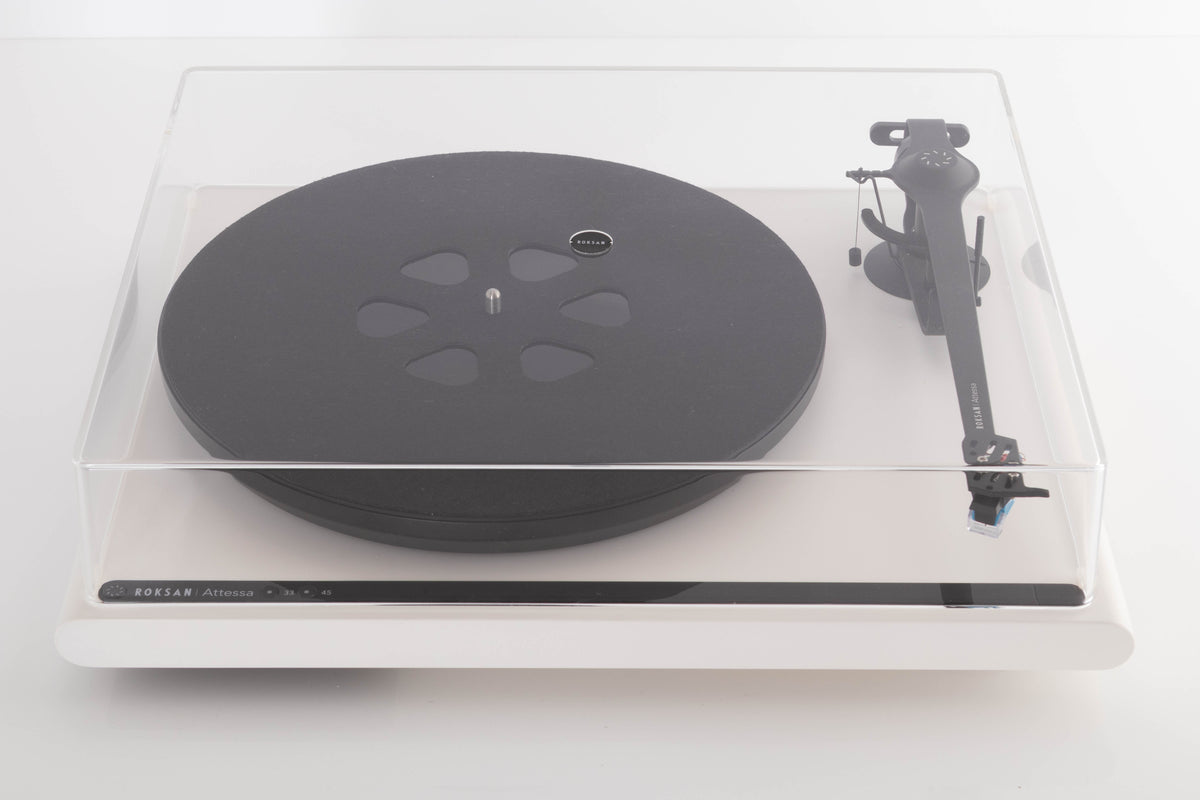 Top view of a used Roksan Attessa Turntable in White