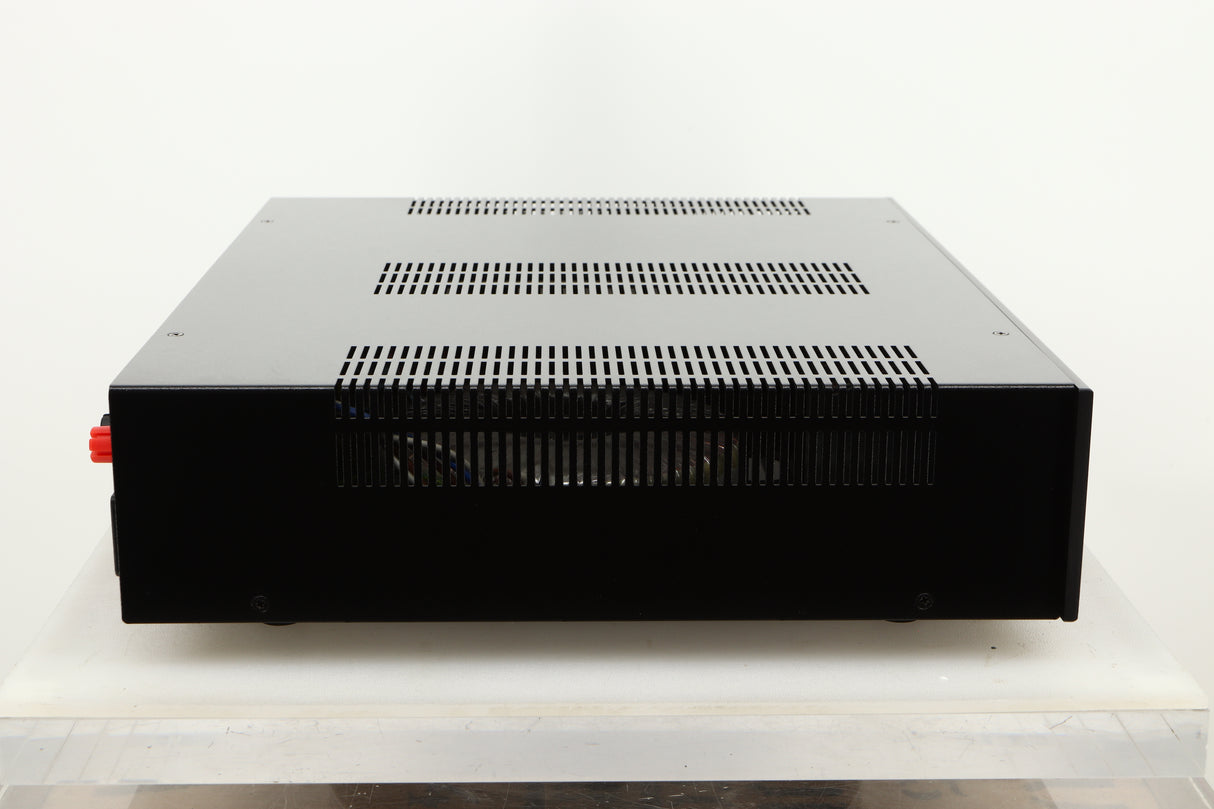 Side view of a used Roksan Kandy KMA 2/3 MkIII Power Amplifier in Black finish