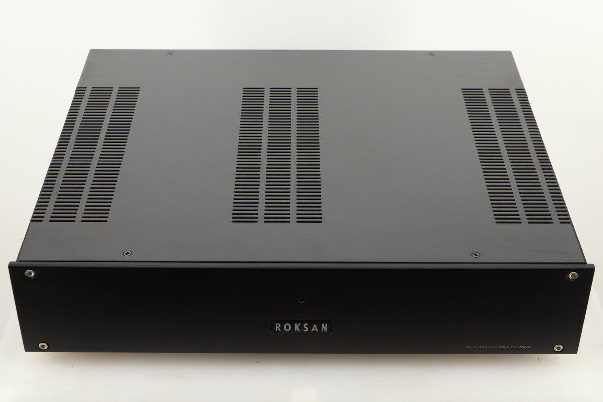 Top view of a used Roksan Kandy KMA 2/3 MkIII Power Amplifier in Black finish