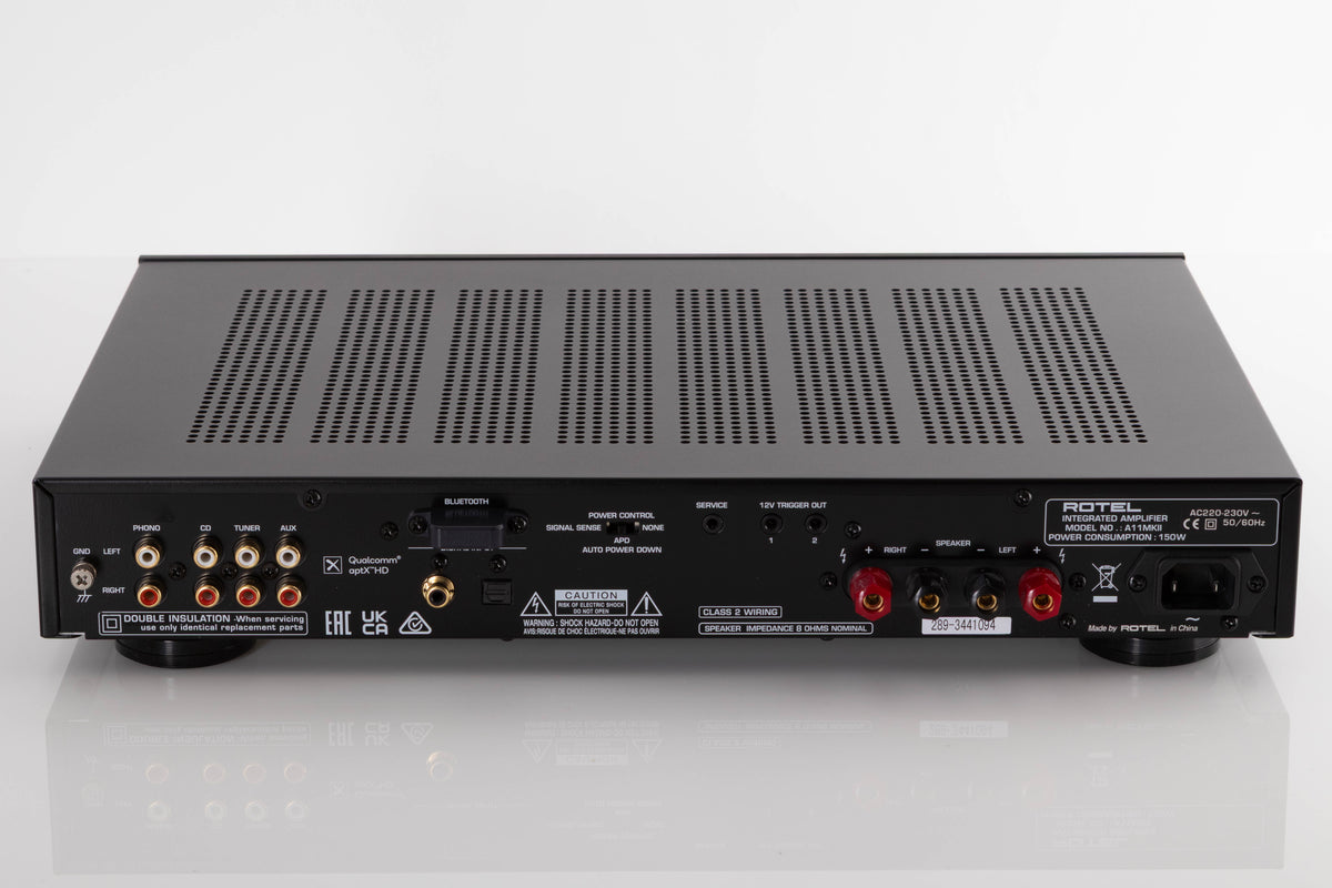 Rear view of a used Rotel A11MKII Integrated Amplifier