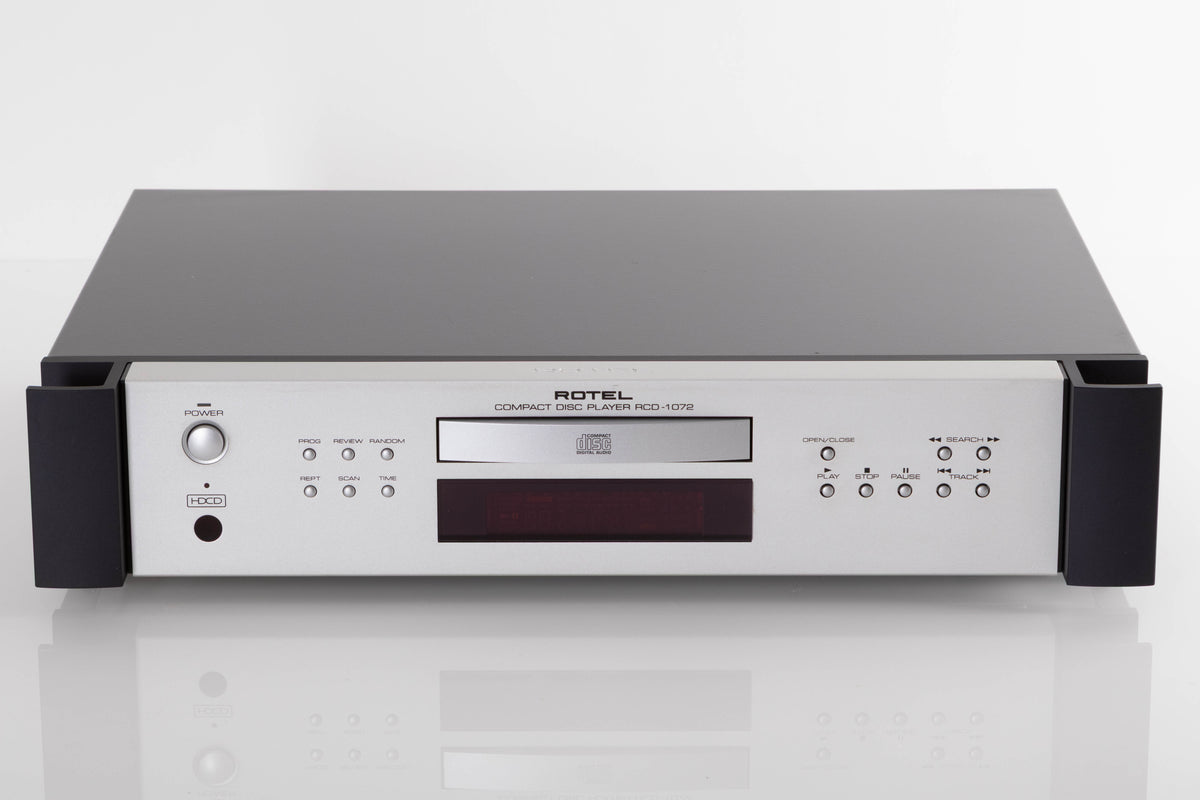 Front view of a used Rotel RCD-1072 CD Player in Silver
