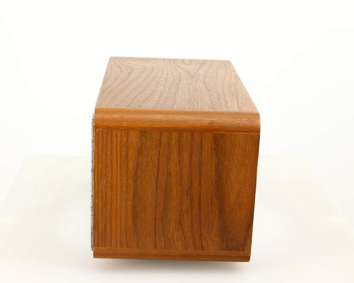 Right side view of a used Ruark MRX Wireless Speaker in a walnut finish