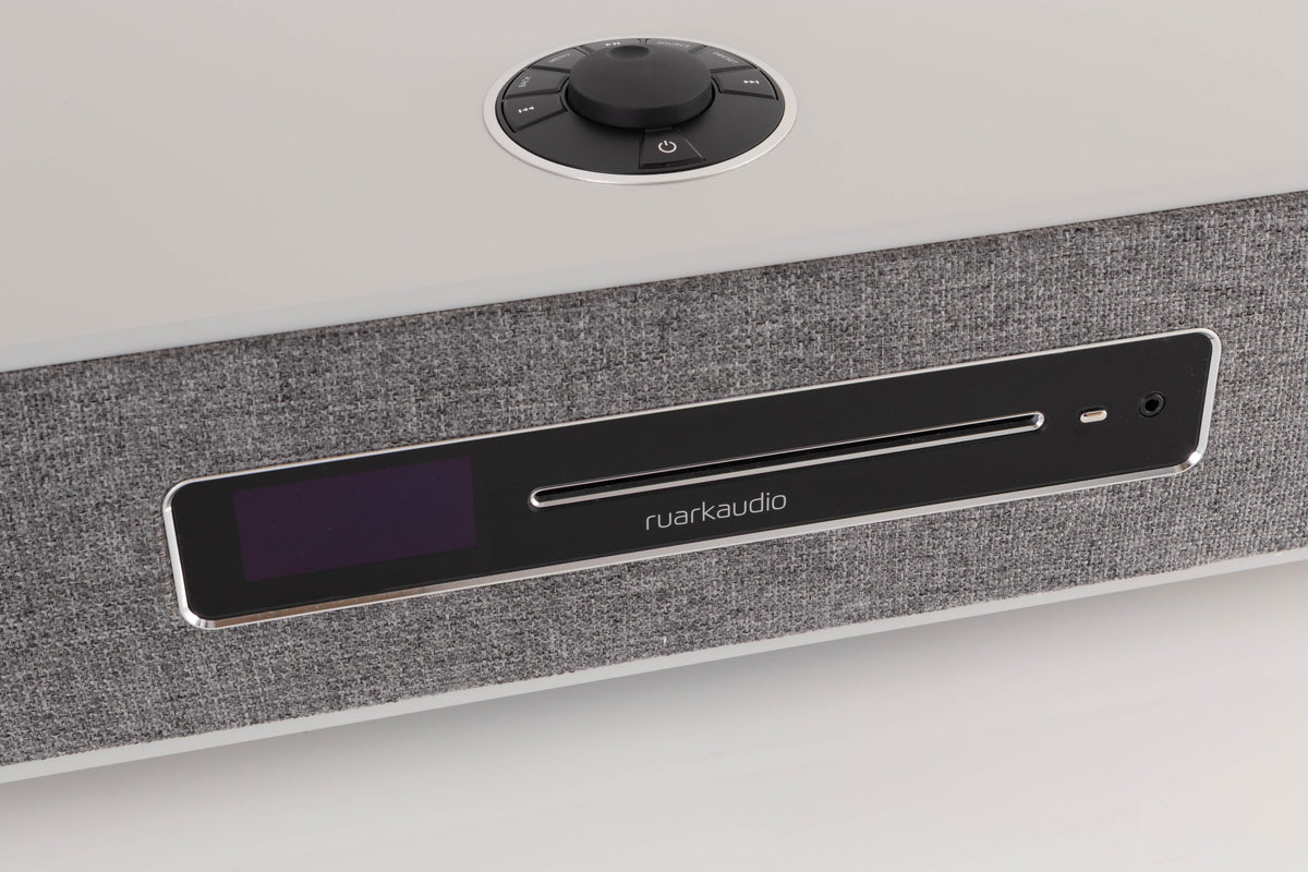 Close up view of a used Ruark R5 Music System in Soft Grey