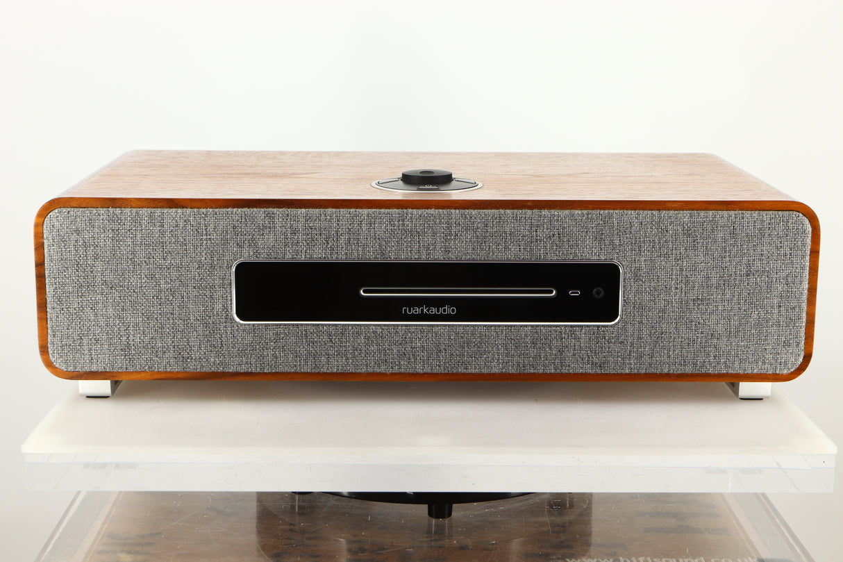Front view of a used Ruark R5 Music System in Walnut finish