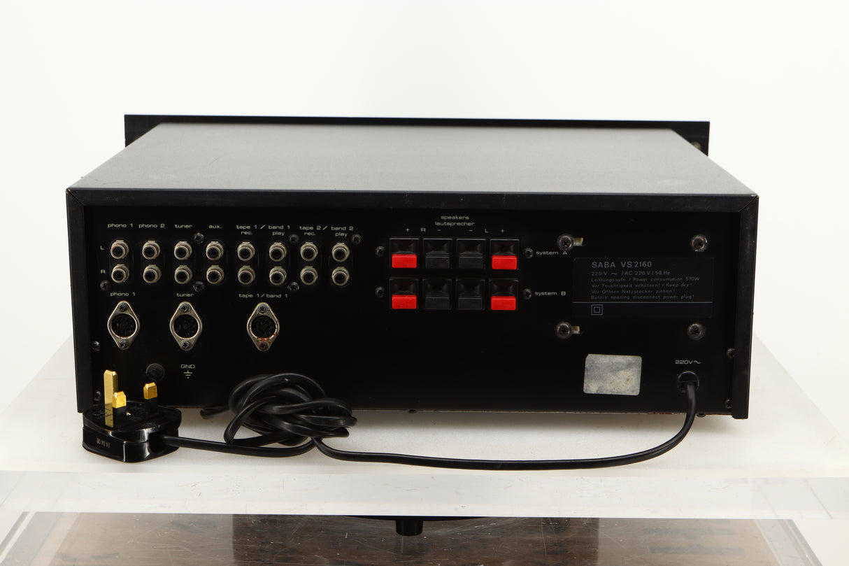 Rear view of a used Saba VS2160 Integrated Amplifier