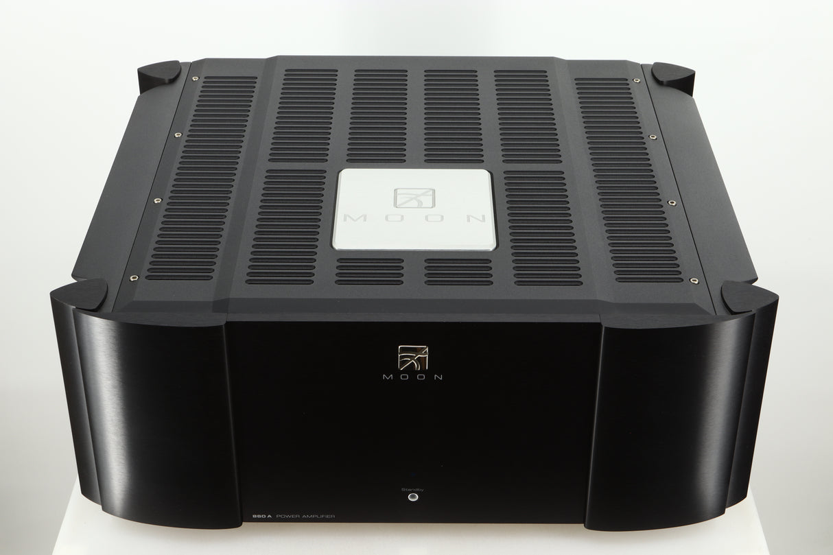Top view of a used Simaudio Moon 860A V2 Power Amplifier in black finish