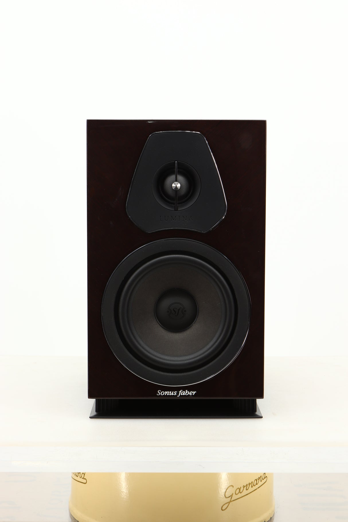 Front view of a used Sonus Faber Lumina II Amator Standmount Speaker in Venge finish