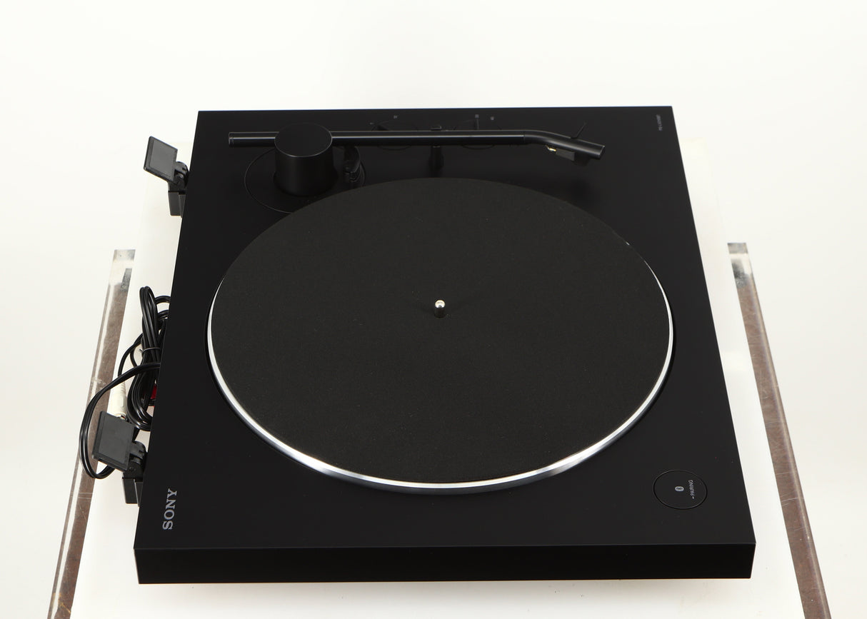 Left side view of a used Sony PS-X301BT/C Turntable in a black finish