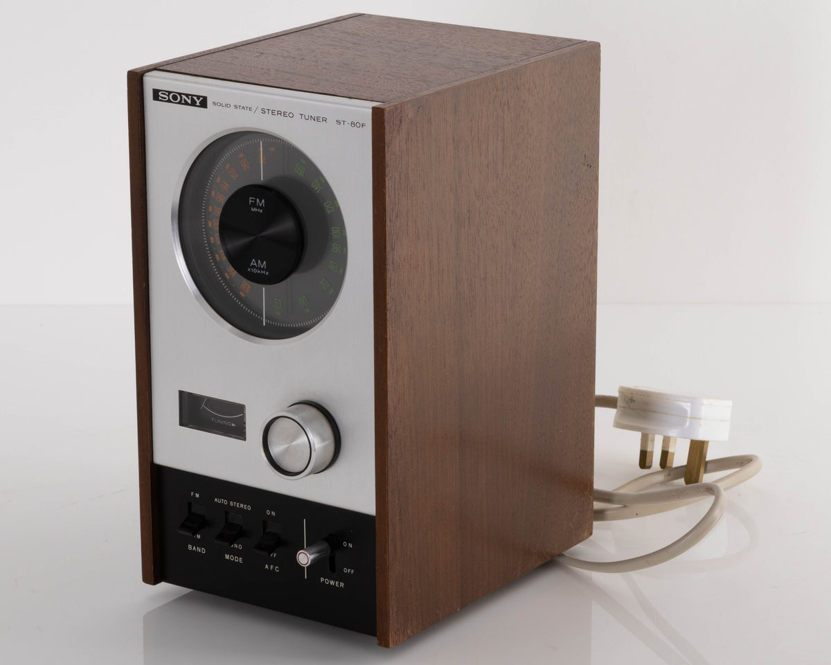 Front right corner of a used Sony ST-80F Tuner