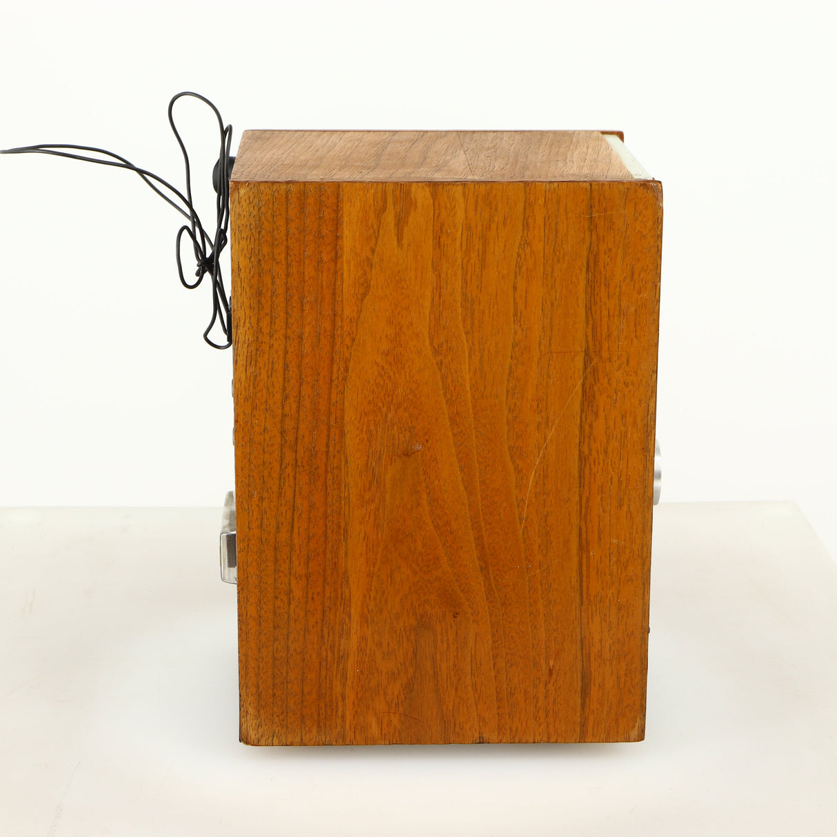 Left side view of a used Sony ST-88 Tuner in an oak finish