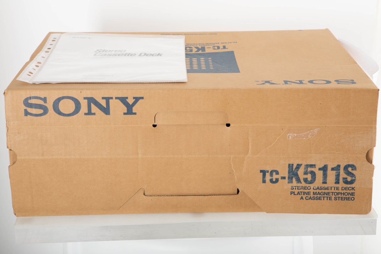 Box of a used Sony TC-K5115 Cassette Deck with manual