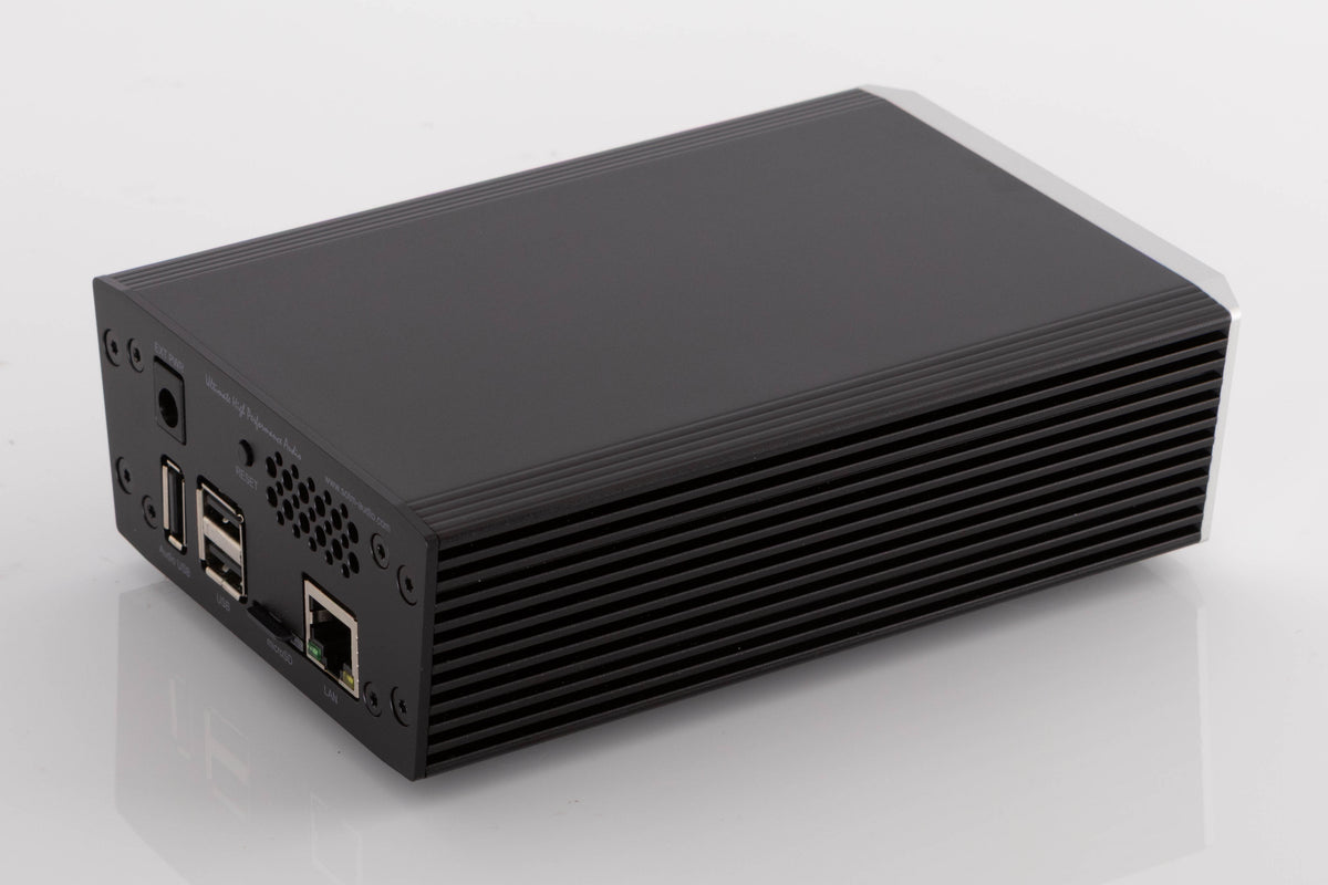 Rear left corner of a used SOtM SMS-200 Network Player