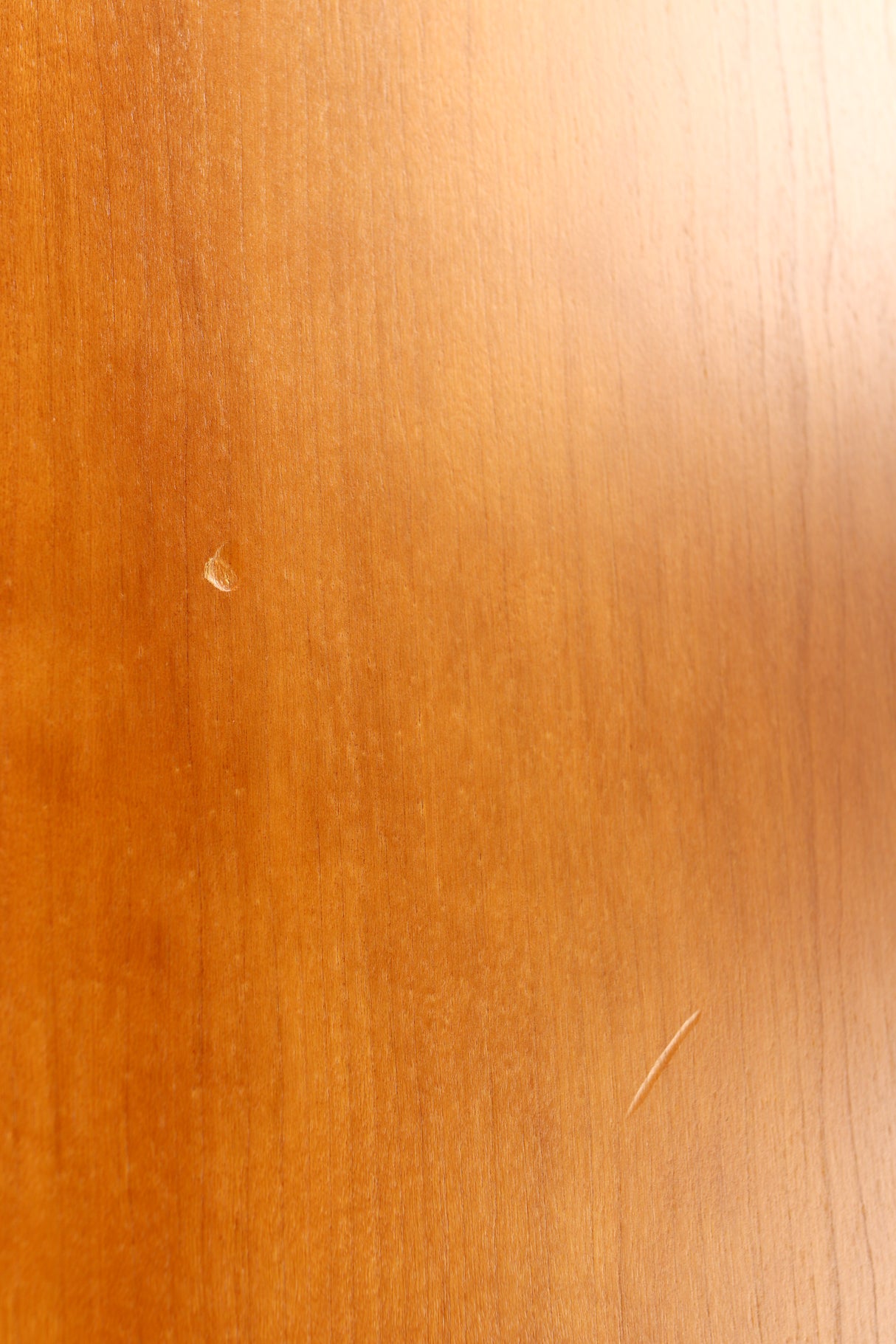 Close up of a used Spendor S8e Floorstanding Speaker in a cherry finish showing few nicks on left side