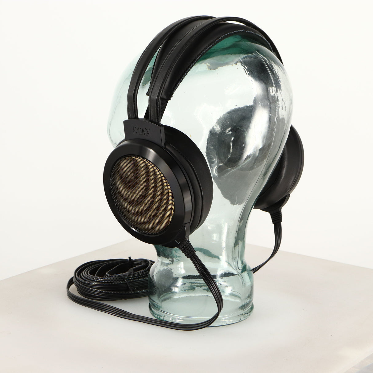 Rear right angle of used Stax SR-007 MK2 Electrostatic Headphones in a black finish