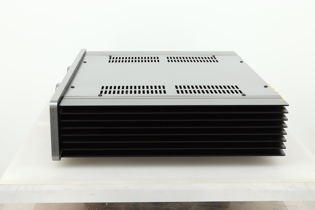 Side view of a used Sugden A21 I-S Integrated Amplifier in Titanium finish
