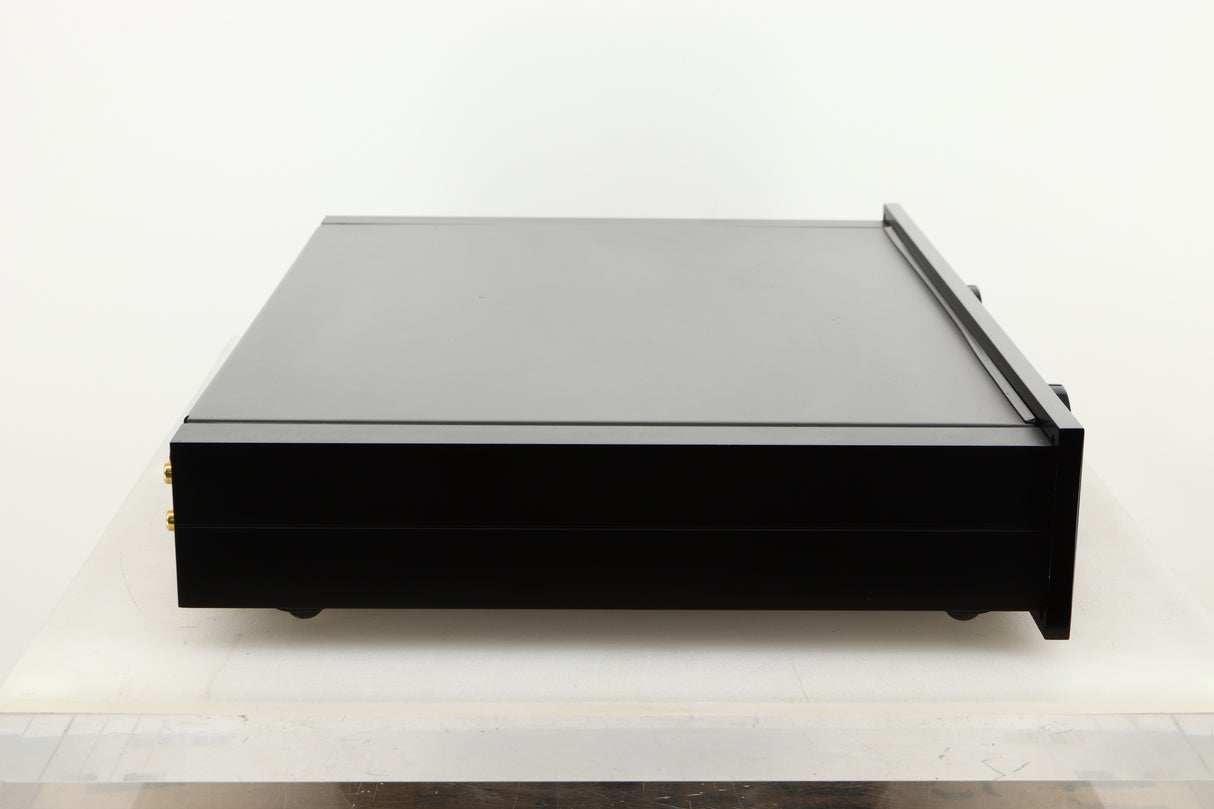 Side view of a used Sugden AU-51 Pre Amplifier in Black finish