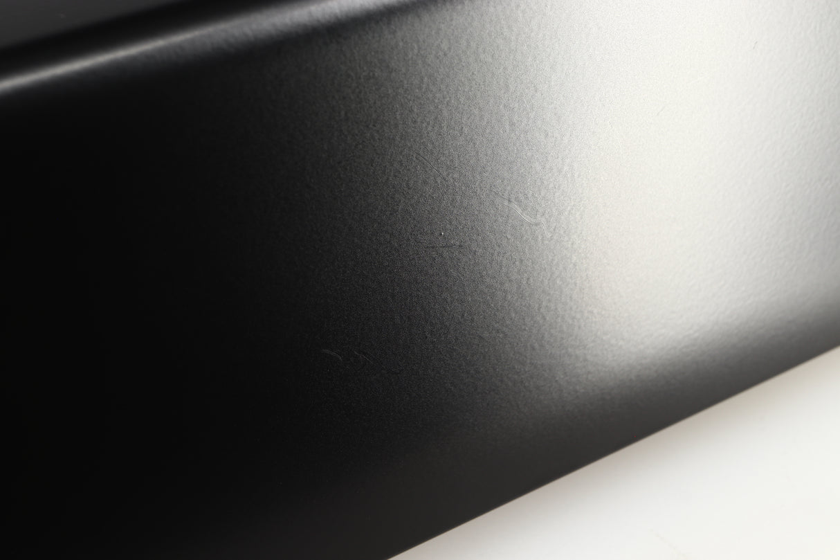 Close up of a used Sugden Masterclass ANV-50 Integrated Amplifier in a graphite finish showing few scratches on left side