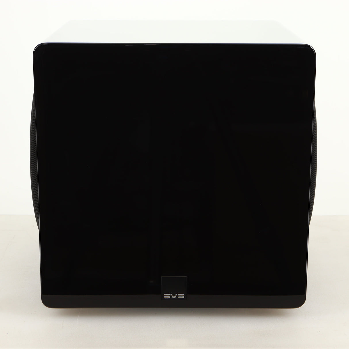 Front view of a used SVS-3000 Micro Subwoofer W/ Wireless Kit in a piano black finish