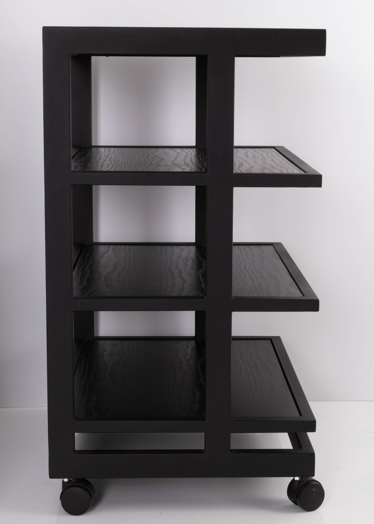 Left side view of a used Target 3 Shelf Hifi Stand W/ Castors in a Black finish