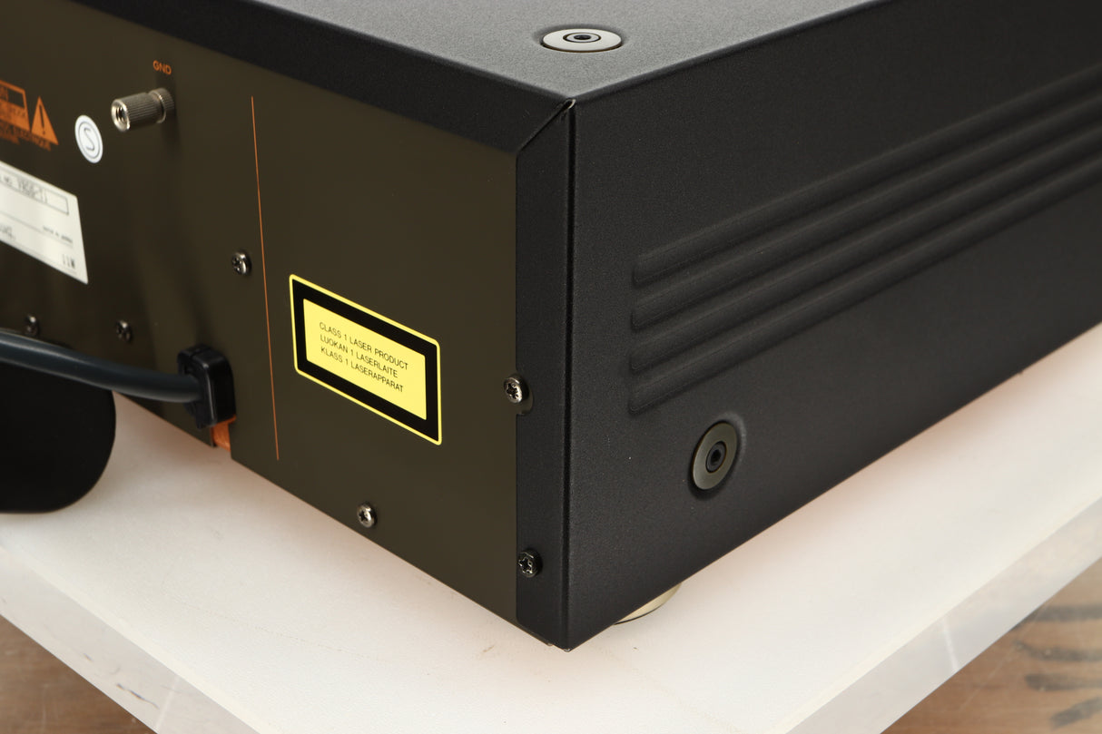 Rear right corner view of used Teac VRDS-T1 CD Transport in Black finish