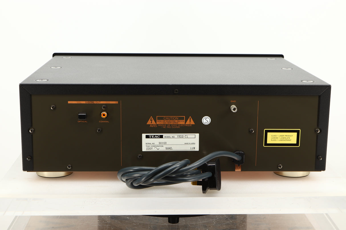 Rear view of used Teac VRDS-T1 CD Transport in Black finish