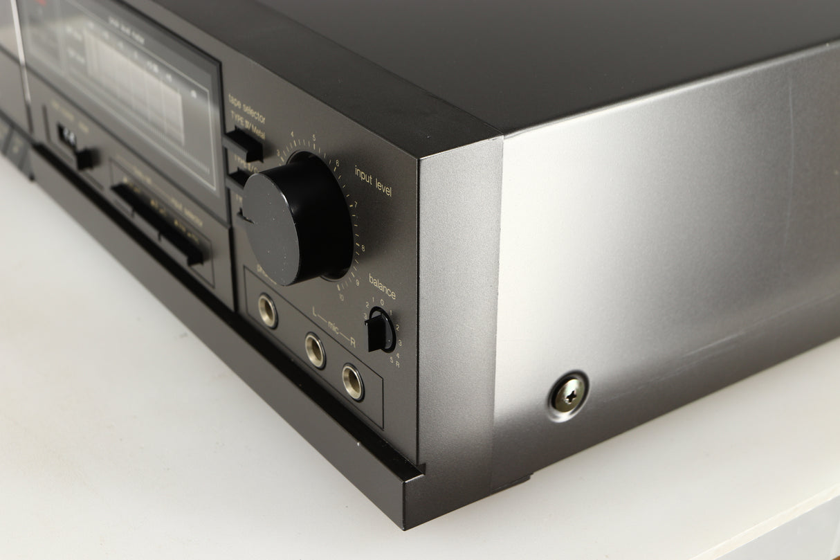 Front right corner of a used Technics RS-B205 Cassette Deck