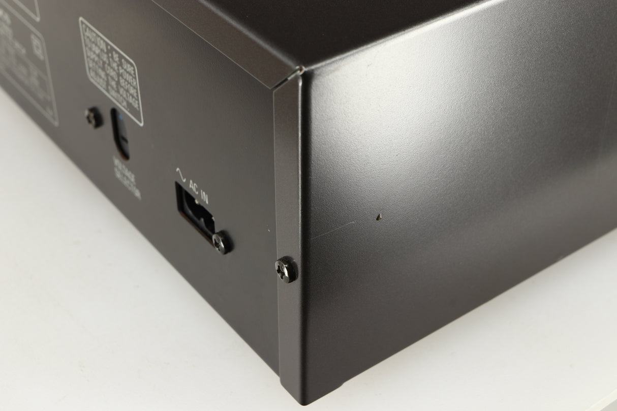 Close up of a used Technics RS-B905 Cassette Deck showing some scratches