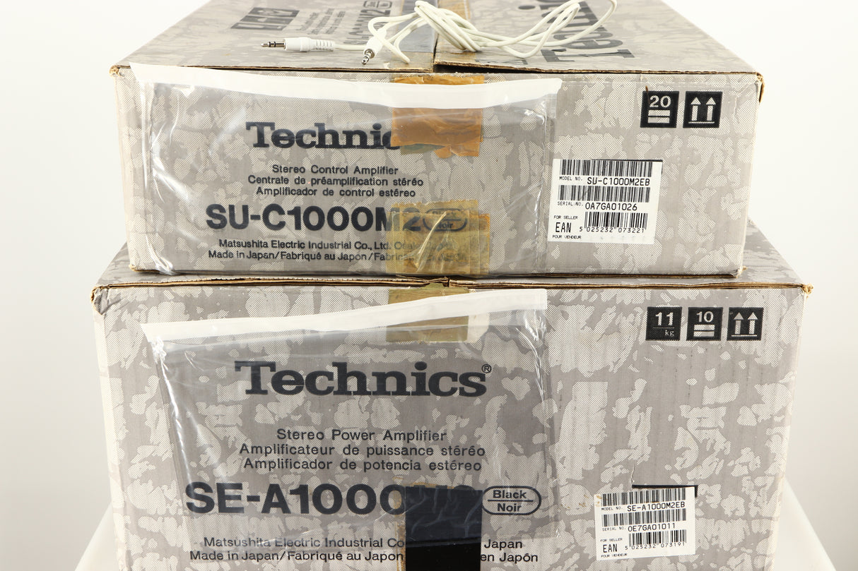 Boxes for a used Technics SU-C1000M2 Pre Amplifier / SE-A1000M2 Power Amplifier in a black finish