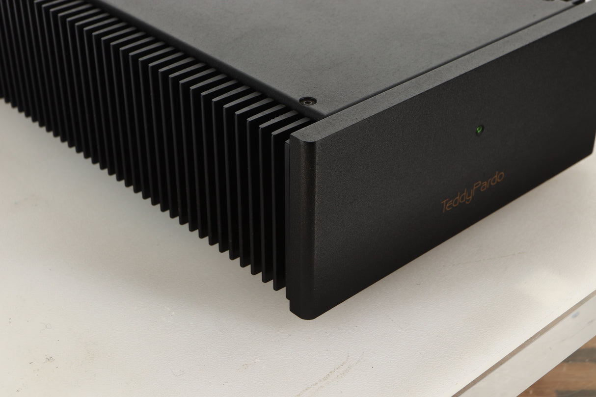 Front left corner view of a used Teddy Pardo ST-60 Power Amplifier
