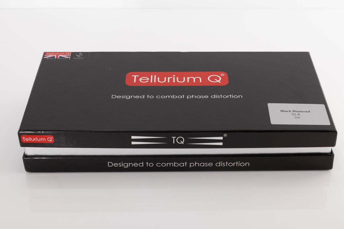 Box of a used Tellurium Q Black Diamond XLR-XLR 2.0m Interconnect