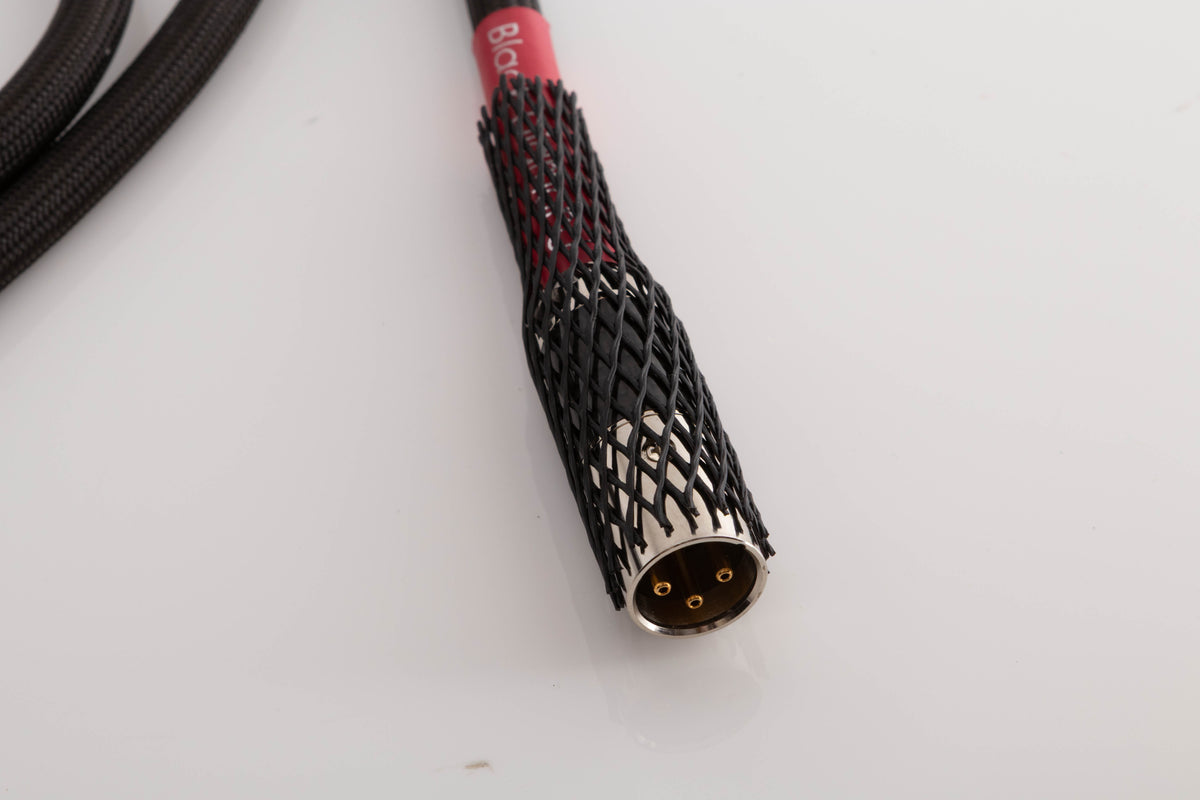 Close up view of a used Tellurium Q Black Diamond XLR-XLR 2.0m Interconnect