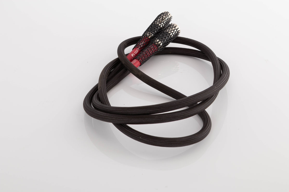 Side view of a used Tellurium Q Black Diamond XLR-XLR 2.0m Interconnect
