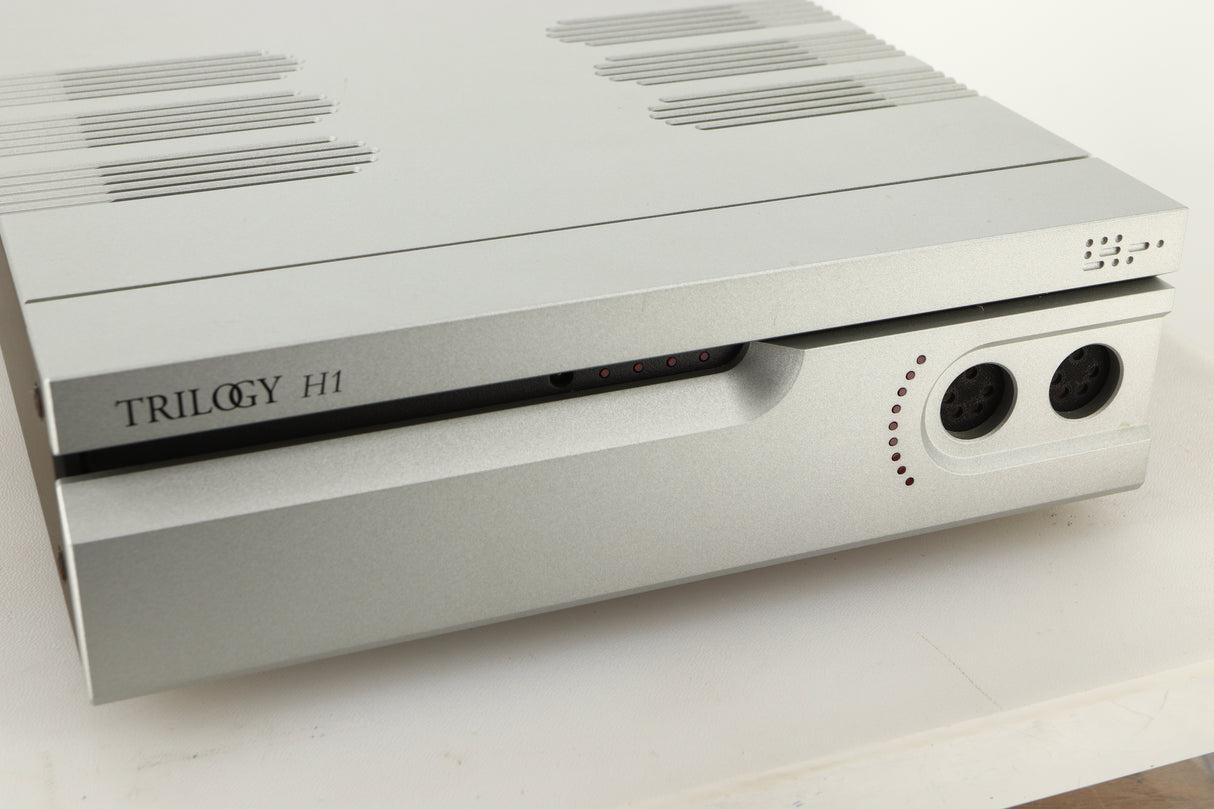 Close up view of a used Trilogy Audio H1 Valve Headphone Energiser in Natural finish