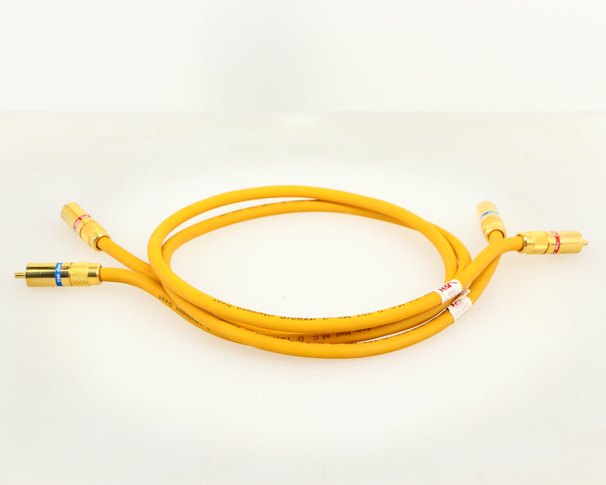 Rear view of a used Van Den Hul D-102 MKIII Interconnect 0.8m Cable in a yellow finish