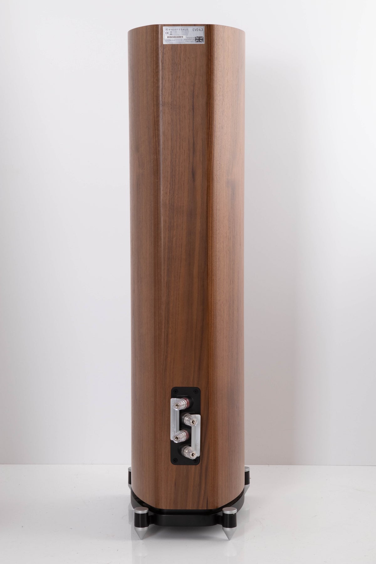 Rear view of a used Wharfedale EVO 4.3 Floorstanding Speaker in Walnut
