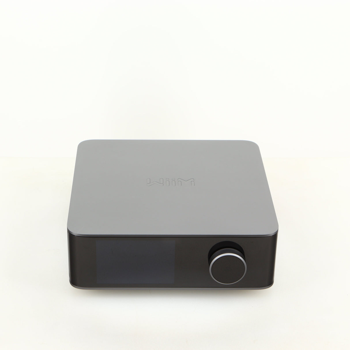 Top of a used Wiim Amp Ultra Streaming Amplifier in a grey finish