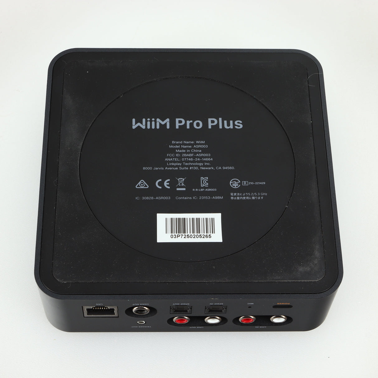 Underside of a used Wiim Pro Plus Streamer in a black finish