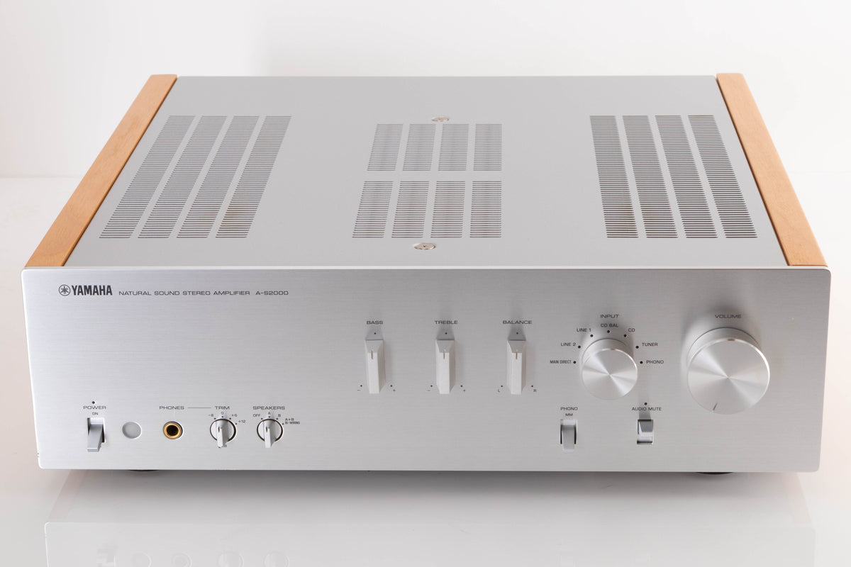 Front view of a used Yamaha A-S2000 Integrated Amplifier in a Silver finish